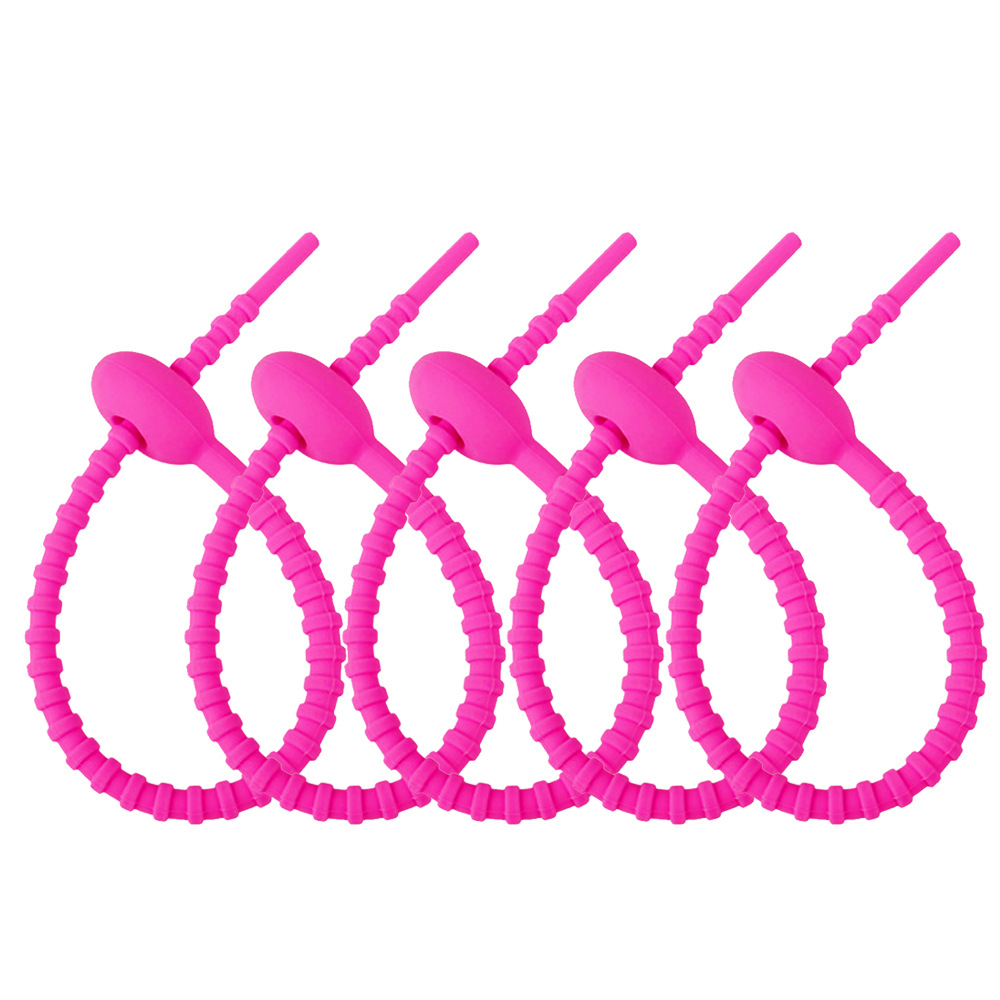 Picture of 180mm color silicone cable tie jewelry pendant stationery multifunctional lanyard data cable storage finishing winder