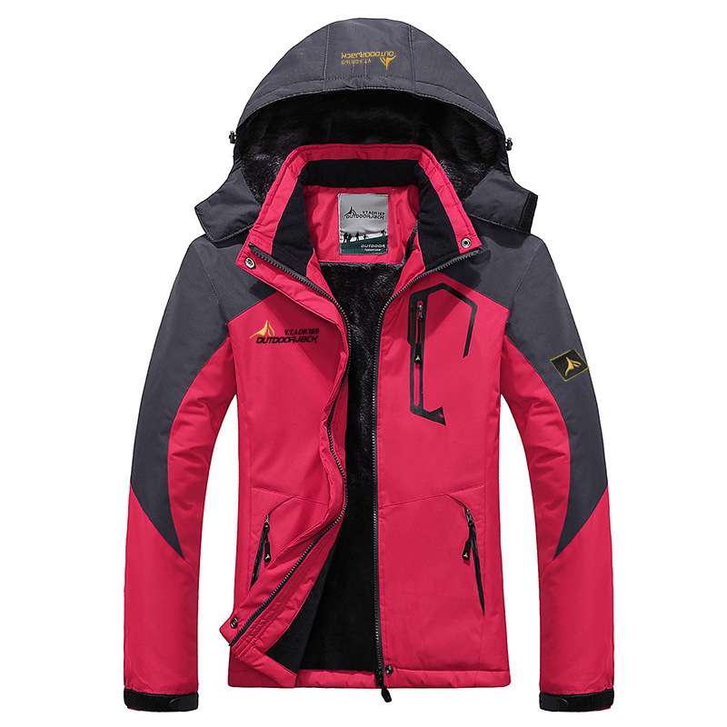Picture of 2025 Amazon Wish Jacket Men's Outdoor Cycling Hooded Large Size Fleece-Lined Thickeneded Couple Windproof Warm Cotton