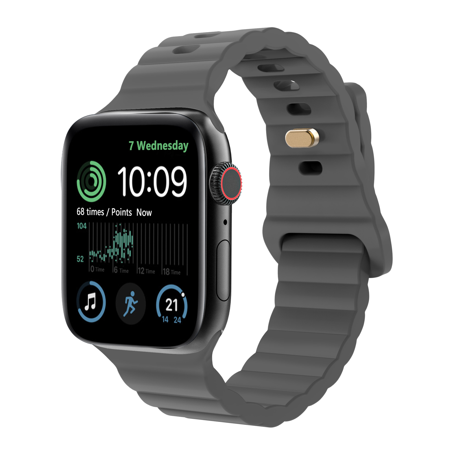 Picture of For Apple Watch iwatch1087654 Silicone Strap applewatch9 Lightning Buckle Wave Pattern Solid Color