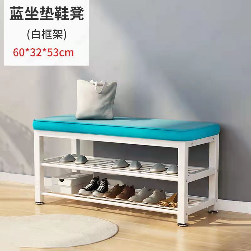 Picture of Shoe Changing Stool Coat Rack Floor Integrated Living Room Bedroom Hanger Door Soft Bag Sitting Simple Shoe Cabinet Rack
