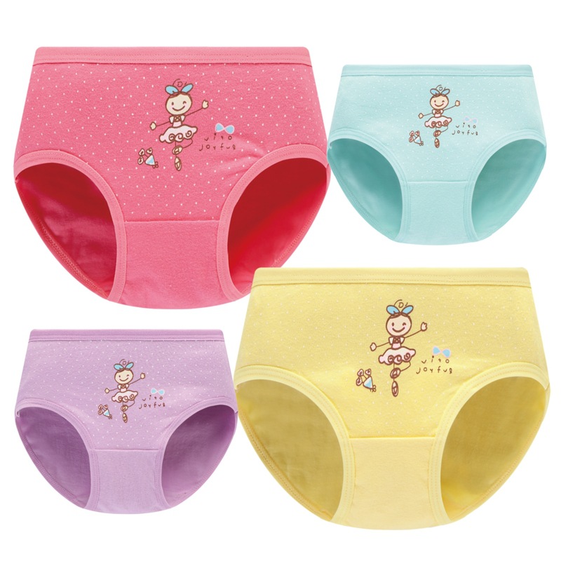 New candy color 95% cotton children's underwear girls briefs cartoon printed children's underwear wholesale