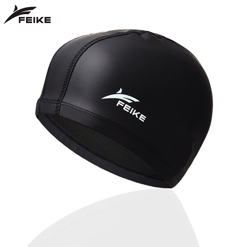 Picture of High-End Pu Cloth Hot Spring Swimming Cap for Men and Women Pure Color Swimming Cap Zipper Bag High-End Swimming Cap Adult Swimming Cap Wholesale