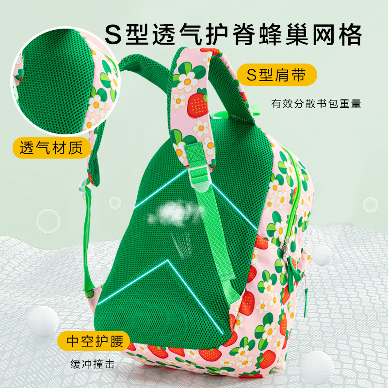 Picture of Cartoon Printed Children's Schoolbag Lackup Ridge Protection Primary School Student Schoolbag Three-Piece Expansion Oxford Cloth Backpack