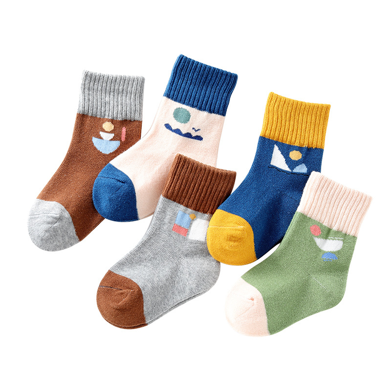 Picture of Mufan New Class A Children's Socks Autumn and Winter Girls 1-3 Years Old Boys' Baby Cartoon Children's Socks Baby Spring and Autumn Socks