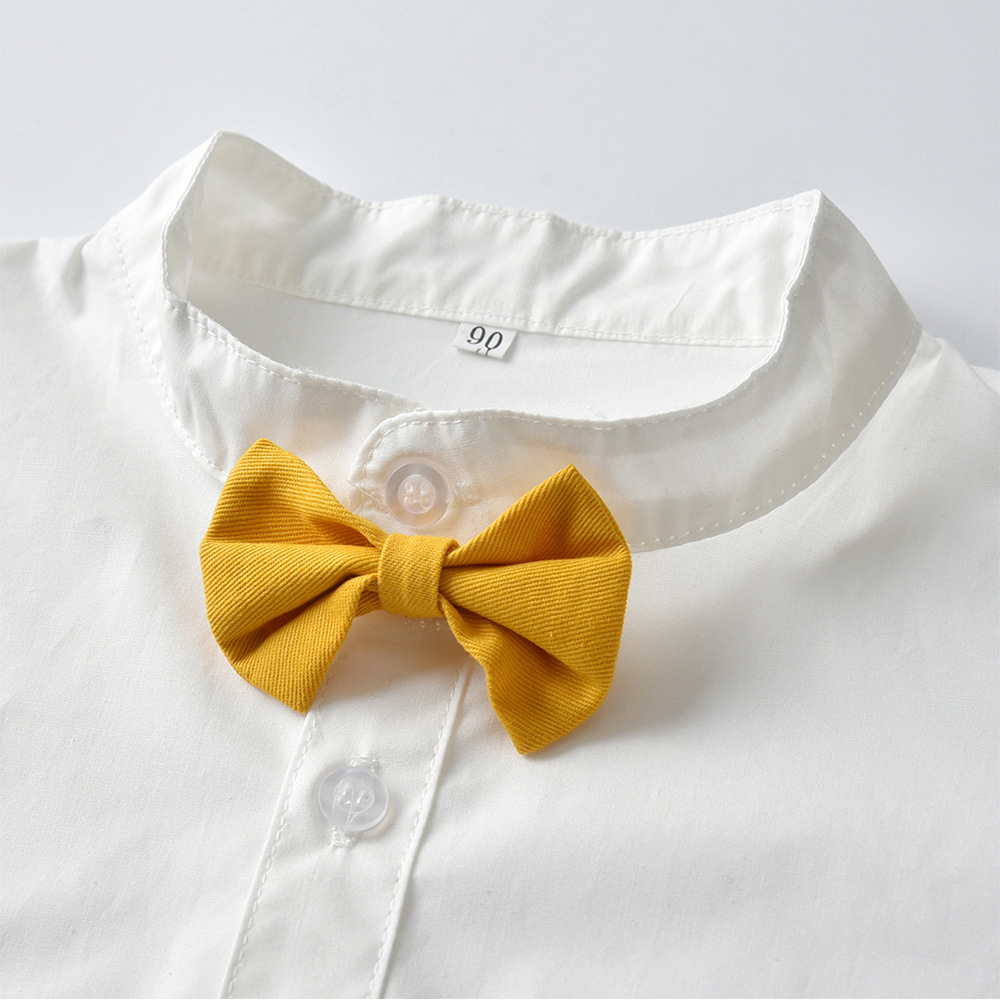 Picture of Foreign trade boys summer new single shirt wholesale European and American baby children gentleman white short sleeve school uniform performance