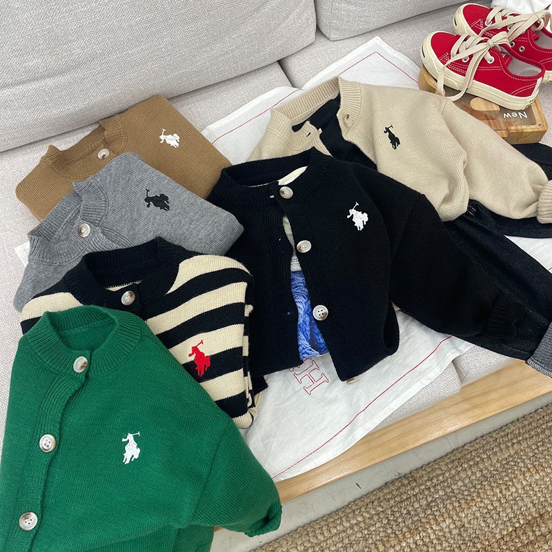 Picture of Children's Horse Embroidered Knitted Cardigan 2025Ins Autumn and Winter New Pure Cotton Wool Knitted Jacket Ready for Direct Supply