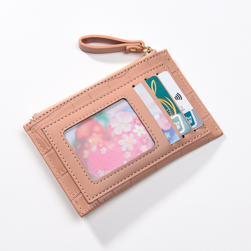 Picture of New Style Simple Short Women's Coin Purse Zipper Coin Bag Mini Ultra-thin Multi-card Handheld Fashion Card Bag Trendy