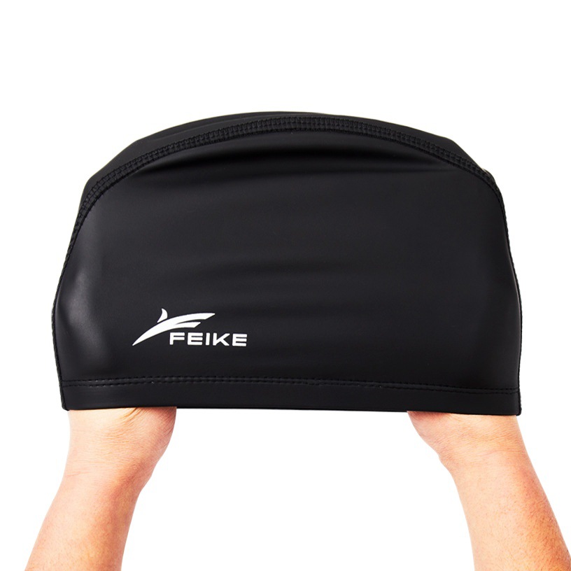 High-End Pu Cloth Hot Spring Swimming Cap for Men and Women Pure Color Swimming Cap Zipper Bag High-End Swimming Cap Adult Swimming Cap Wholesale