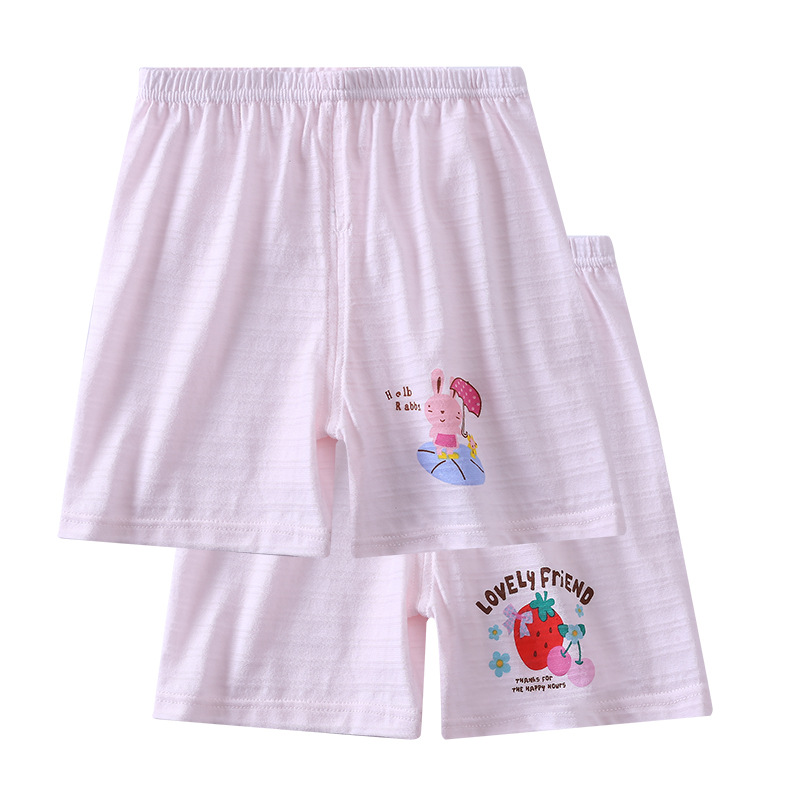 Picture of Slub cotton children's shorts summer baby boys and girls 100 cotton thin loose version 5 pants 2 pieces wholesale
