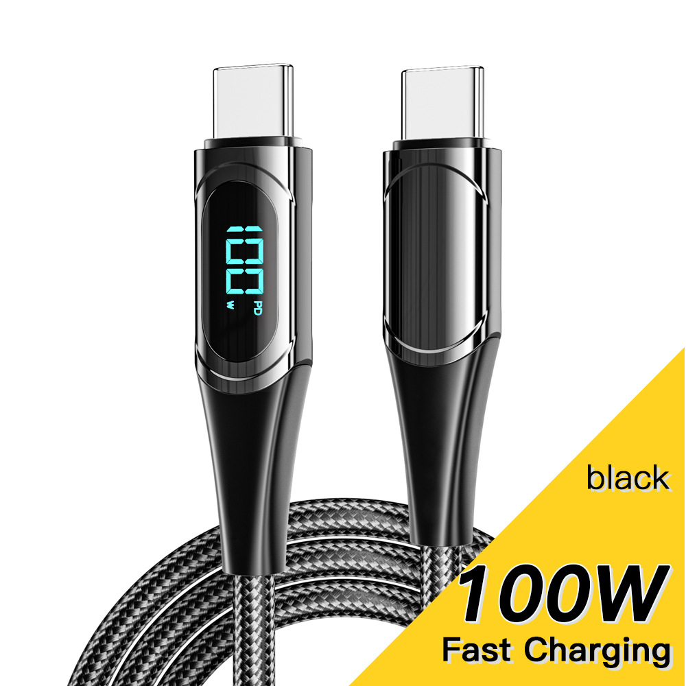 Picture of Spot 100W5A Super Fast Charging Data Cable Suitable for Huawei Notebook Charging Cable Digital Display Pd Fast Charging Cable