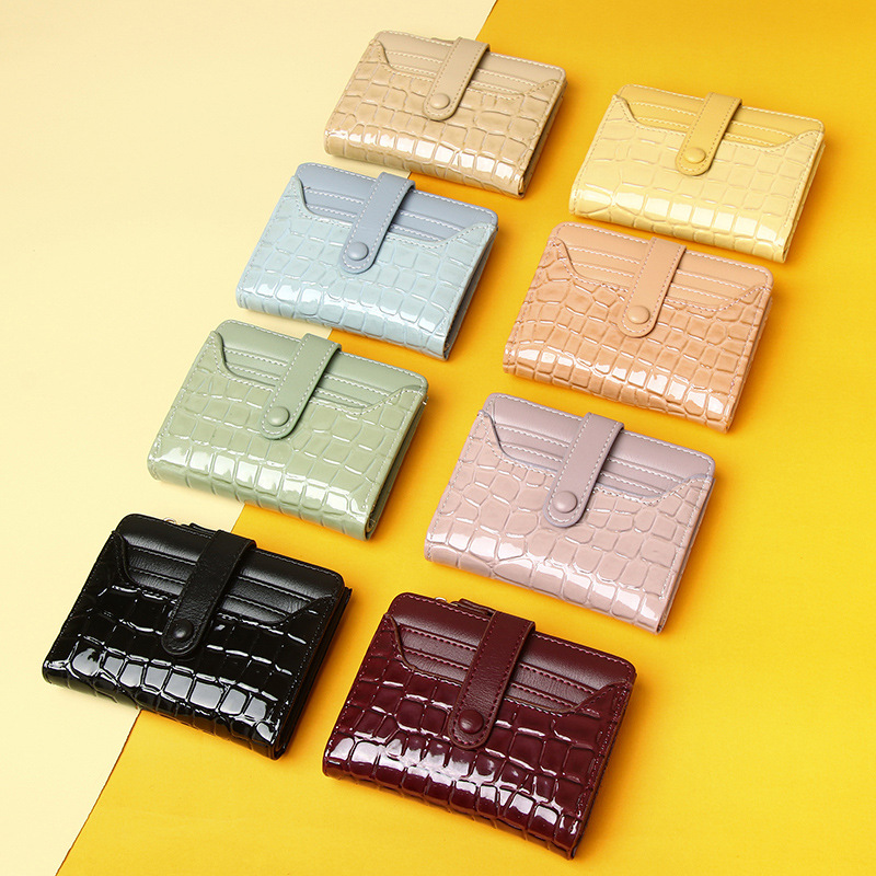 Picture of 2024 New Short Women's Wallet High-End Multi-Card Slot Multi-Function Card Holder Solid Color Stone Pattern Coin Purse Wallet Bag