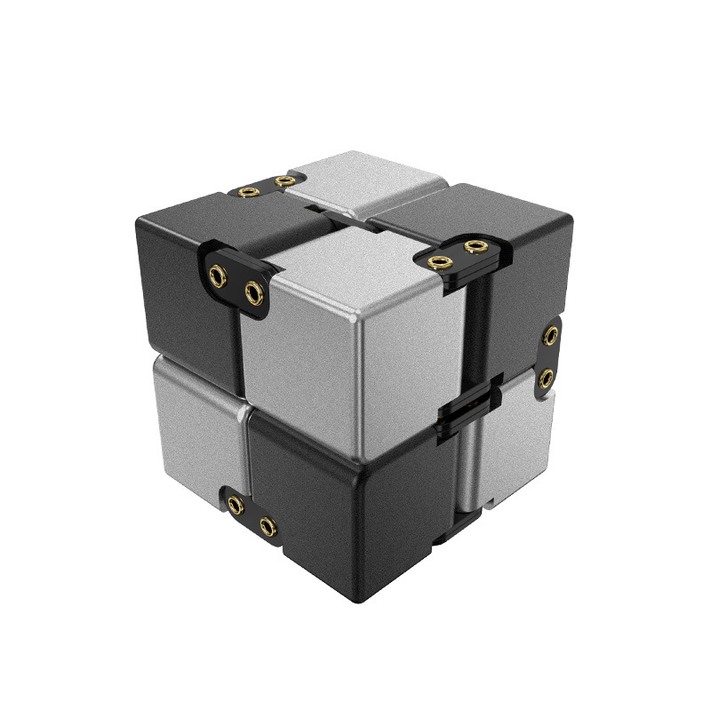 Picture of Cross-border Aluminum Alloy Infinite Rubik's Cube Decompression Artifact Fingertip Gyro Toy Shake Decompression Flip Pocket Square