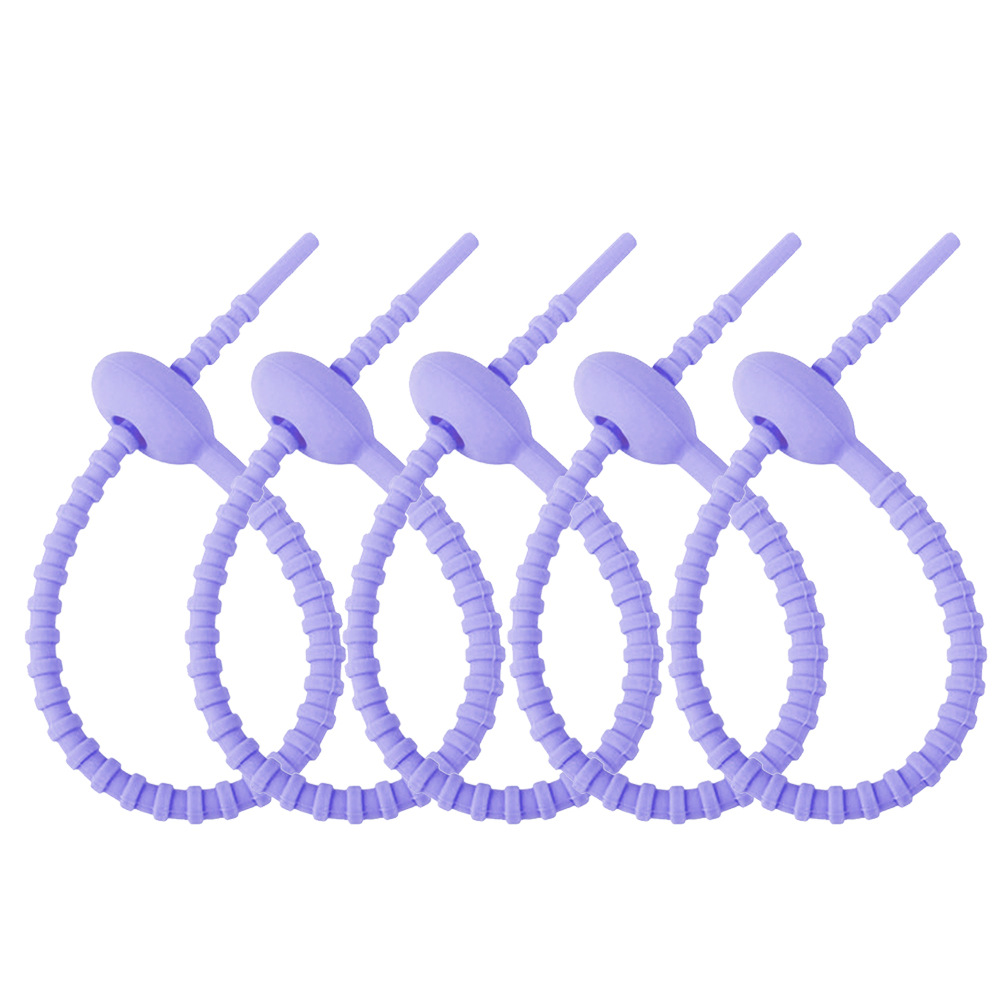Picture of 215mm color silicone cable tie DIY jewelry pendant chattering blind box doll lanyard data cable storage winder