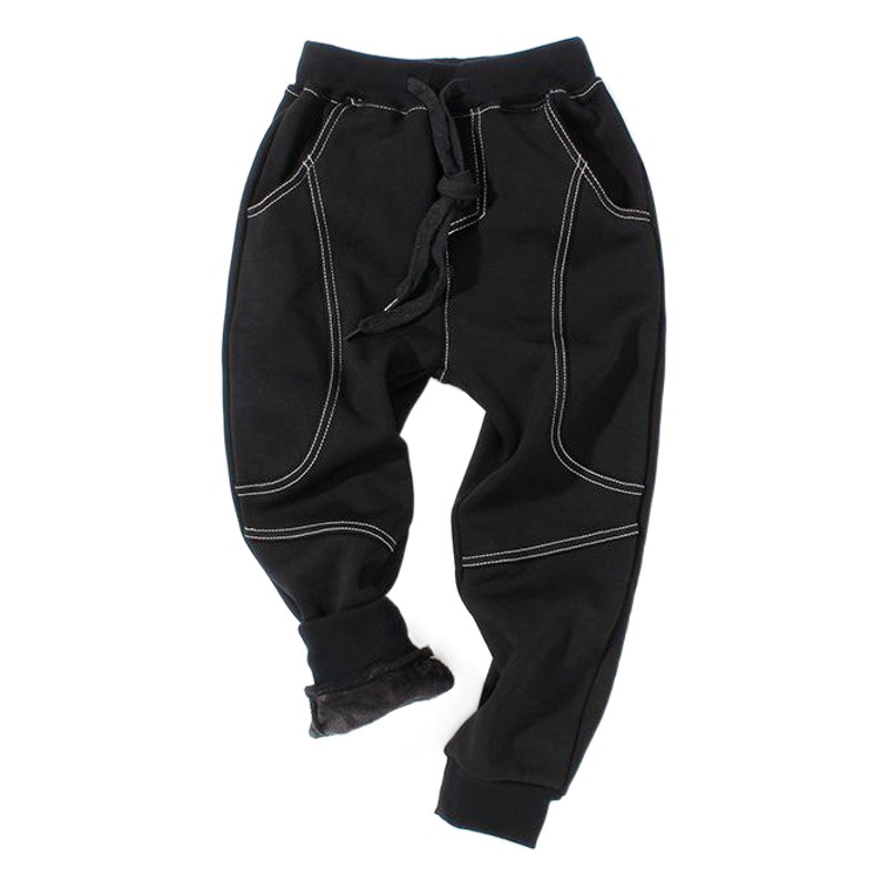 Autumn and Winter New Korean Style Children's Pants Boys' Thickened Casual Pants Big Children's Fleece Warm Children's Pants for Hair