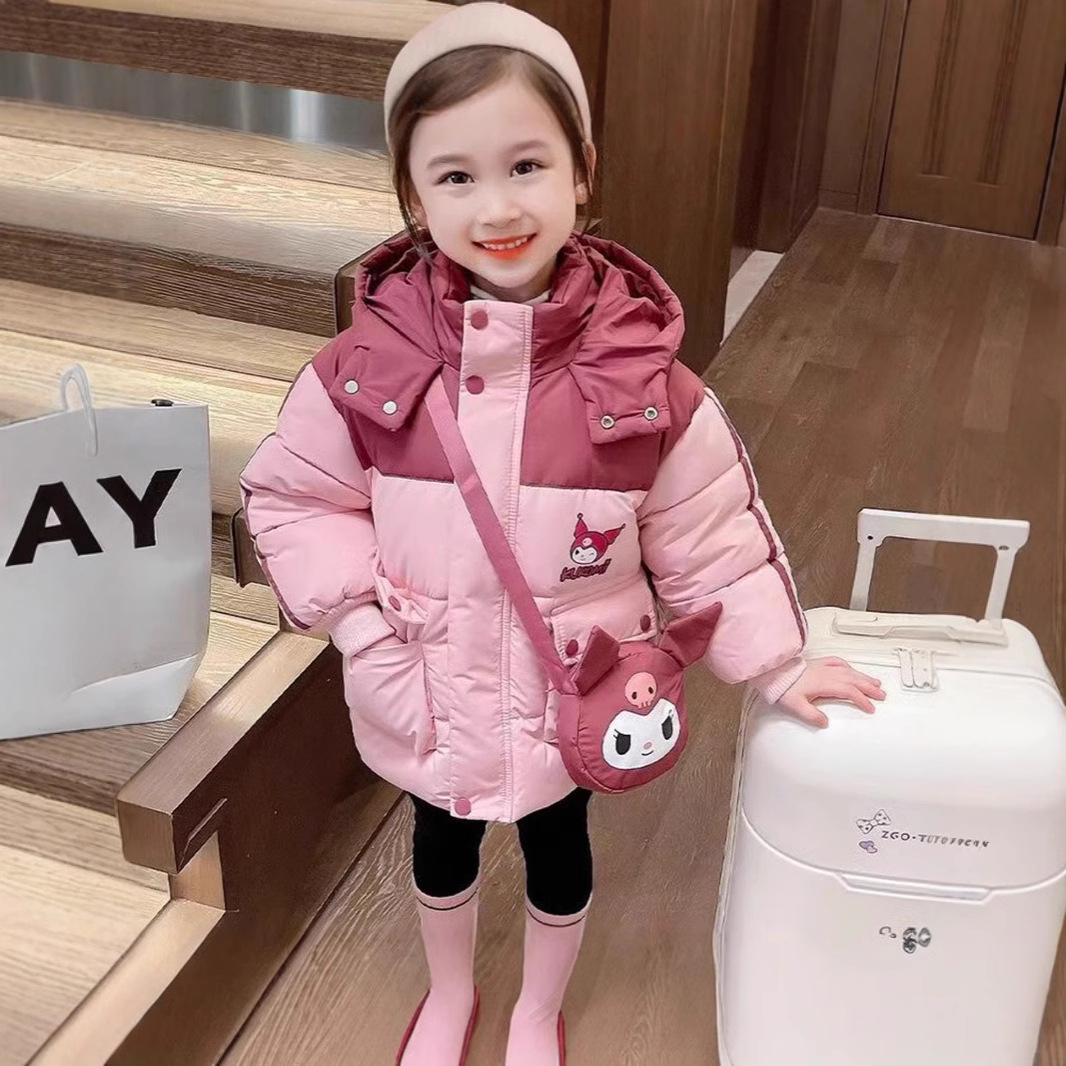 Picture of Baby Girl's Kulomi Foreign Style Coat Autumn and Winter New Style Girl's fleece-lined Thickened Cotton-padded Coat Warm Hooded Cotton-padded Coat Trendy