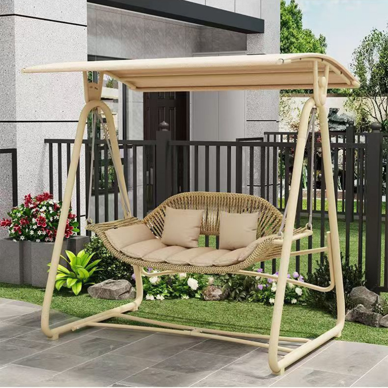 Picture of Outdoor Swing Hanging Chair Villa Courtyard Garden Rocking Chair Terrace Balcony Bed and Breakfast Lounge Chair Internet Celebrity Outdoor Double Hammock