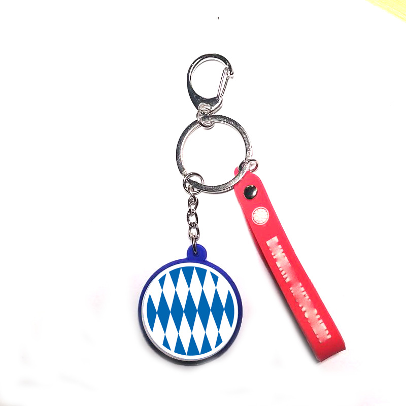 Picture of Real Madrid Atletico Paris Juventus AC inter Roman double-sided ball mark PVC Keychain D-shaped pendant fan gift supplies