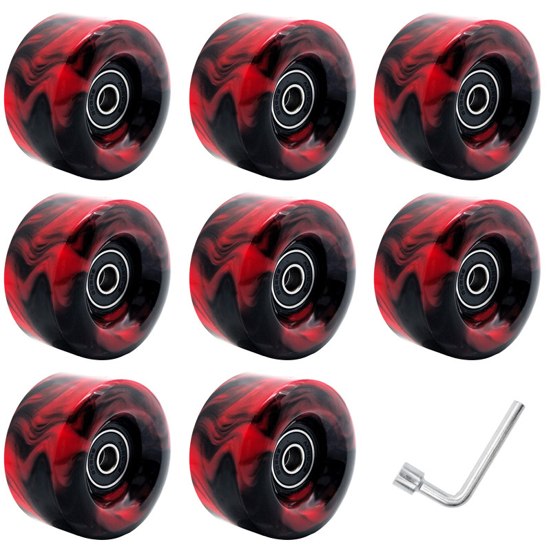Picture of Double Row Roller Skates 5832 Mixed Color Wheel Two-Color Pu Non-Luminous Wheel Four-Wheel Roller Skates 82A High Elastic Wheel