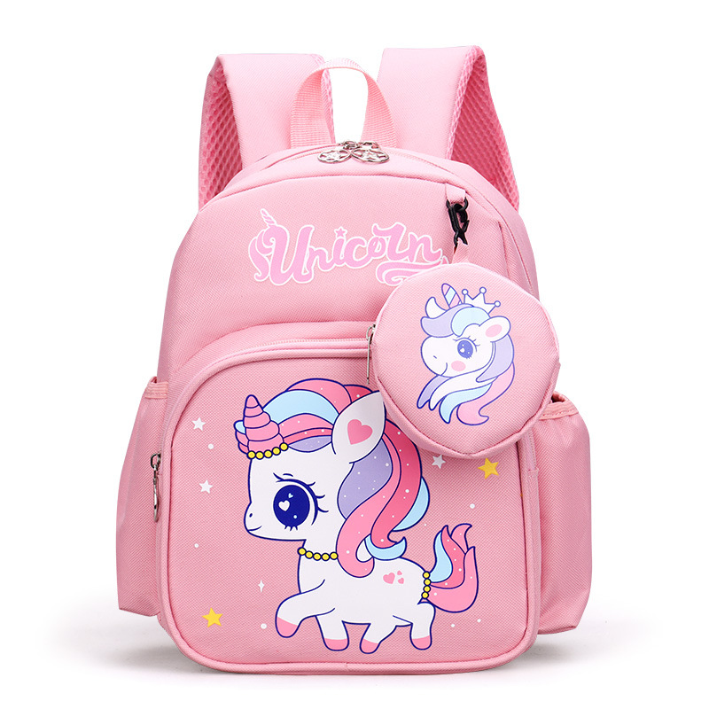 Picture of Pupils' Bag with Coin Purse Children's Printed Schoolbag Cute Cartoon Children's Ridge Protection Schoolbag