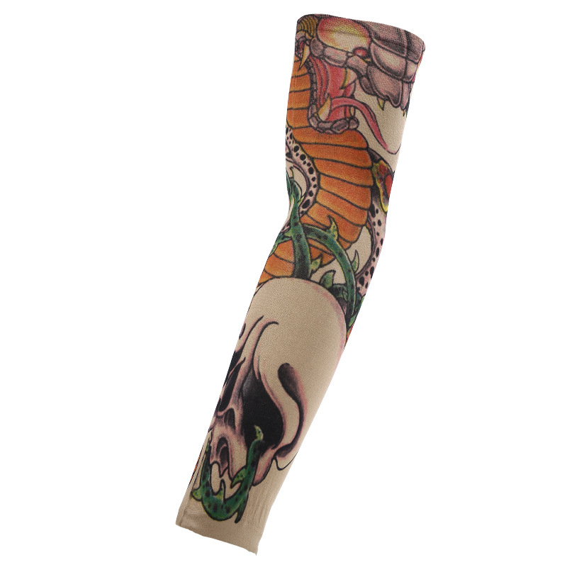 Picture of Outdoor Sleeve Tattoo Sleeve Seamless Men's and Women's Flower Arm Riding Sunscreen Sleeve Tattoo Arm Gifts