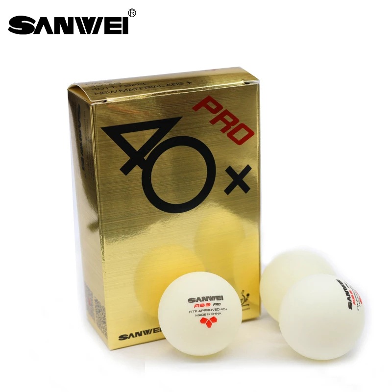 Picture of SANWEI three-dimensional ABS Pro 40 + new material seamed 3-star table tennis training match ball 6 tablets in a box