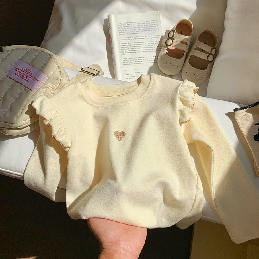 Picture of New Autumn Style Fake Two-Piece Kidsren's Color-Blocked T-Shirt Stripesd Cuffs Korean Style Girls' Long-Sleeved Bottoming Shirt Long-Sleeved T-Shirt