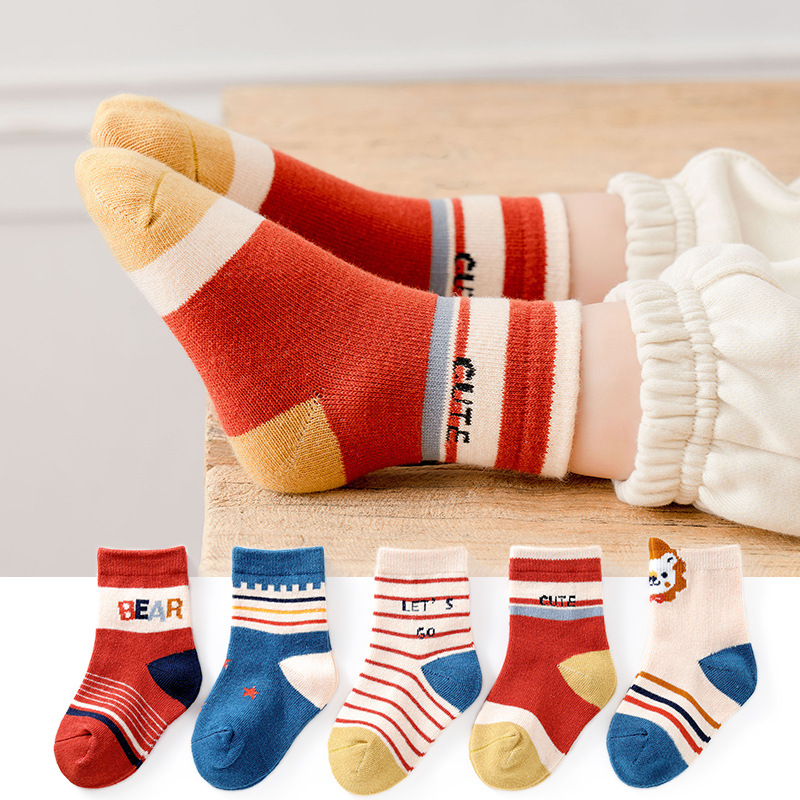 Picture of Winter polyester cotton boys' baby socks spring and autumn children's socks autumn and winter New cartoon Korean style girls' mid-calf children's socks