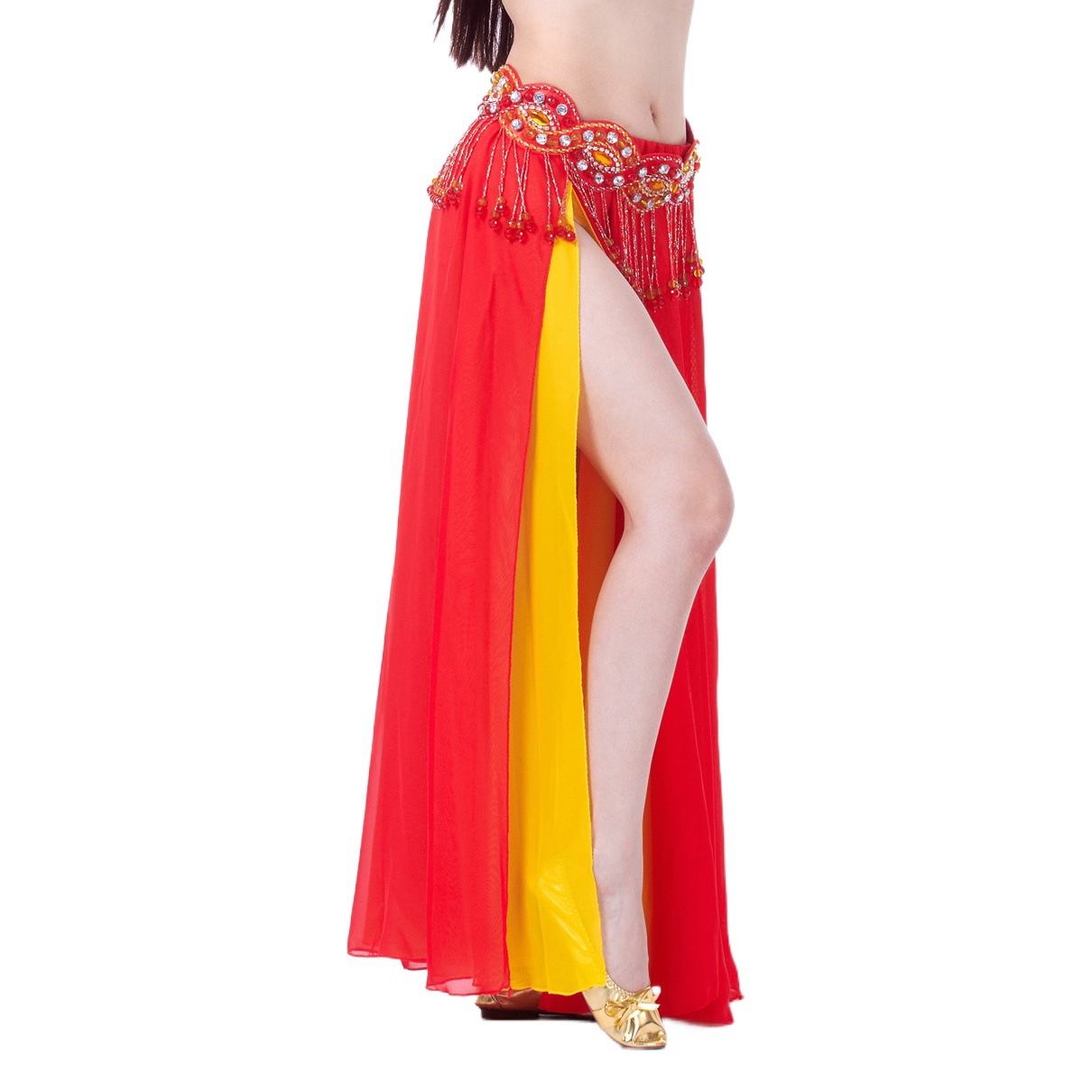 Double Split Chiffon Dress Belly Dance Sexy Dress Dance Dress Belly Dance Stage Performance Dress