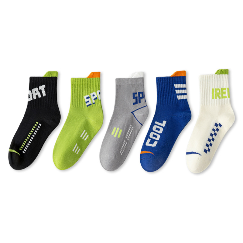 Picture of Children's socks spring and autumn cotton mid-calf length socks boys boys sports tide socks teenagers students autumn and winter cotton socks