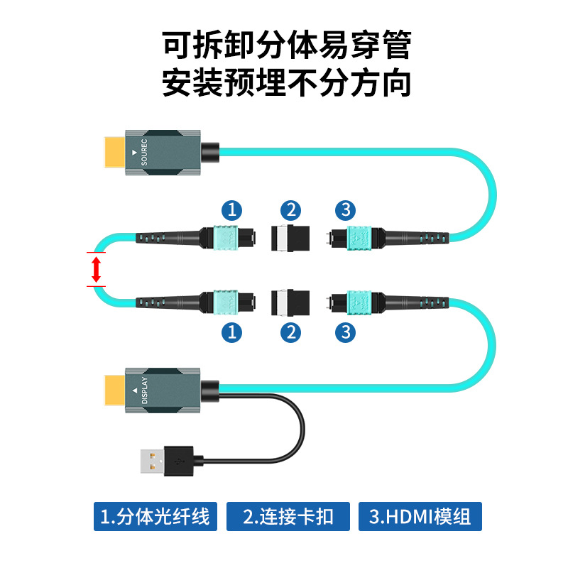 Picture of Pure optical fiber 8K lossless HDMI ultra high definition line 2.1 version no electromagnetic interference medical TV projector cable