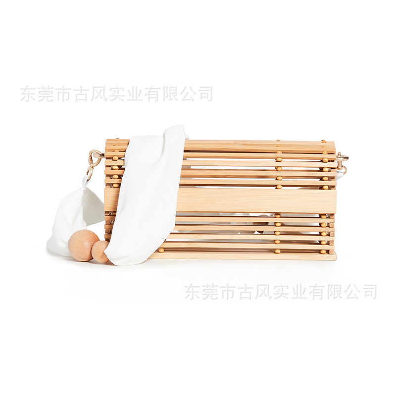 Antique New Ins Rattan Bag Light Luxury Woven Bag Straw Woven Bag Holiday Portable Shoulder Bag Bamboo Basket Bag Women