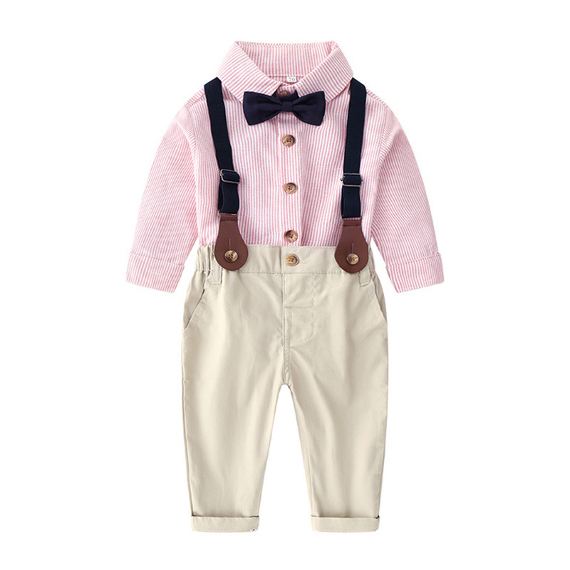 Picture of Boy's Baby Baby's Gentleman Suit Bow Tie Shirt Long Sleeve Trousers European and American Spring and Autumn Outfit