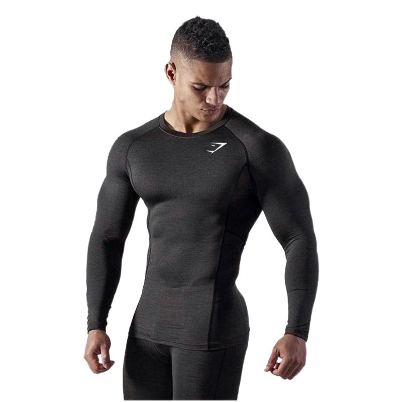 Muscle Maiba Comprehensive Training Men's New Sports Fitness Sweat-absorbent Slim-fit Long-sleeved Spring Sports Training Thin T-shirt