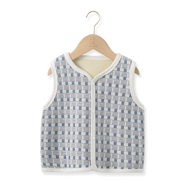 Baby Vest Spring and Autumn Outfit Foreign-style Baby Vest Boys and Girls Little Vest fleece-lined Waistcoat Autumn and Winter