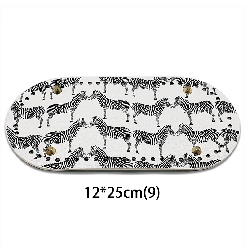 Picture of Spring and Summer handmade needle hook woven handbag DIY bag bottom plate accessories 25 * 12cmPU leather printing bag bottom base