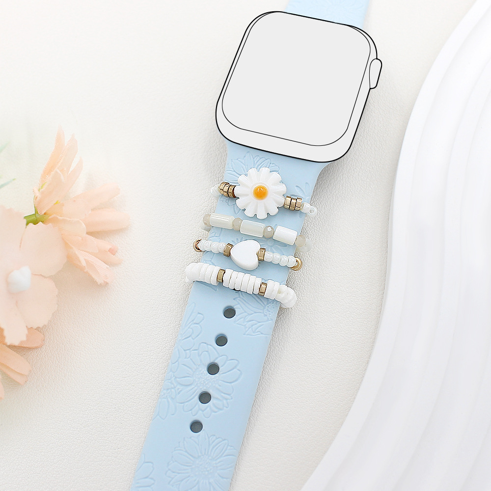 Picture of For Apple Watch Watch Watch Universal Silicone Strap Flower Shell Beads