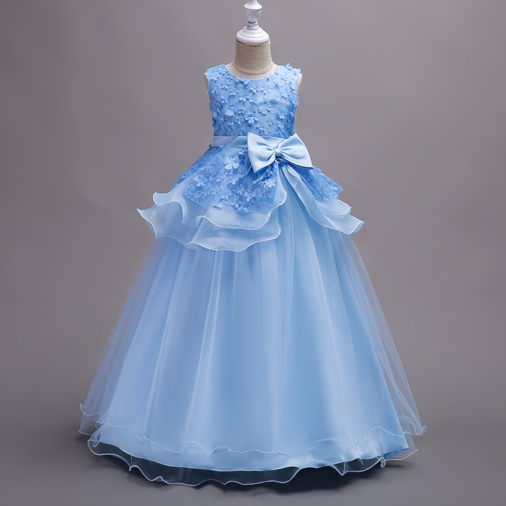 Picture of 2022kids dress explosions flower girl dress Princess dress children's skirt a generation of hair
