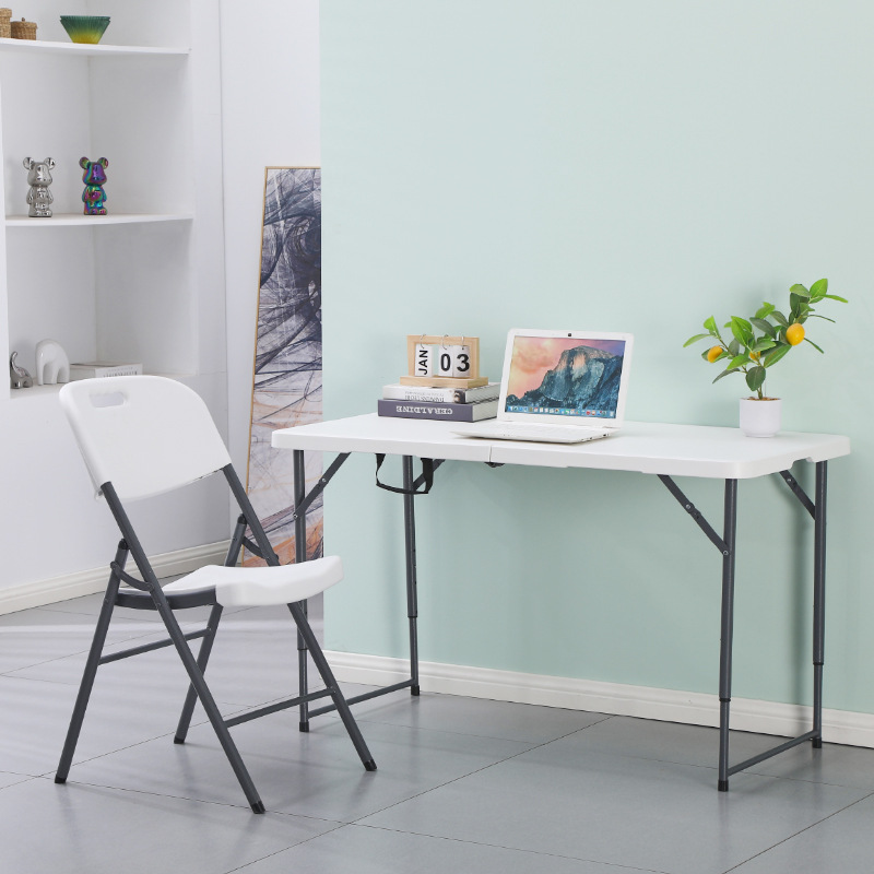 Picture of 1.8m Outdoor Plastic Folding Table Conference Long Blow Molded Table Night Market Stall Table Portable Banquet Dining Table