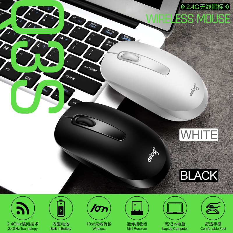 De Yilong Q3S Wireless Mouse Business Computer Notebook Game Office 2.4G Wireless Optical Mouse Wholesale
