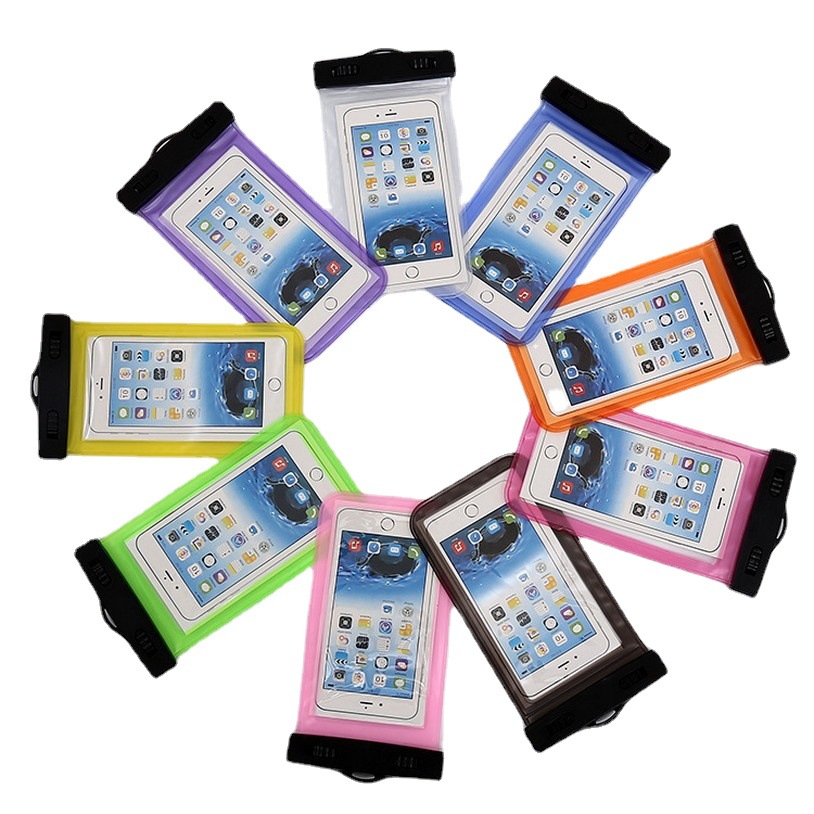 Picture of Large window smart phone waterproof bag PVC plastic clip sealing mobile phone rainproof storage bag large screen 7 inch screen Universal