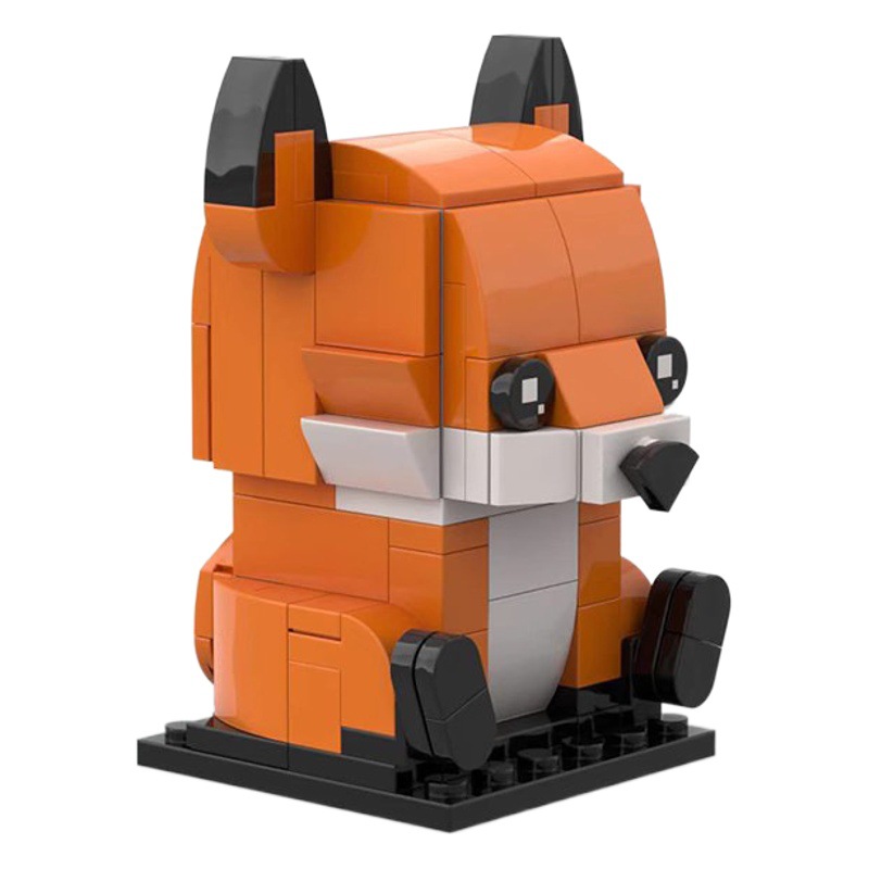 MOC domestic toy gift suit creative animal Fox assembled educational small particle building blocks square head doll series