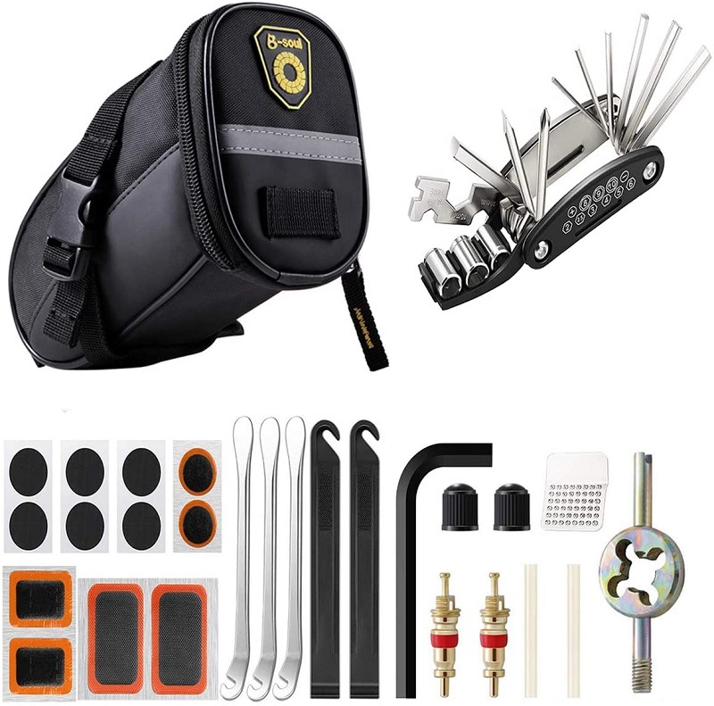 Picture of Bicycle back bag tail bag riding equipment saddle bag tool kit bicycle maintenance tool set 13196