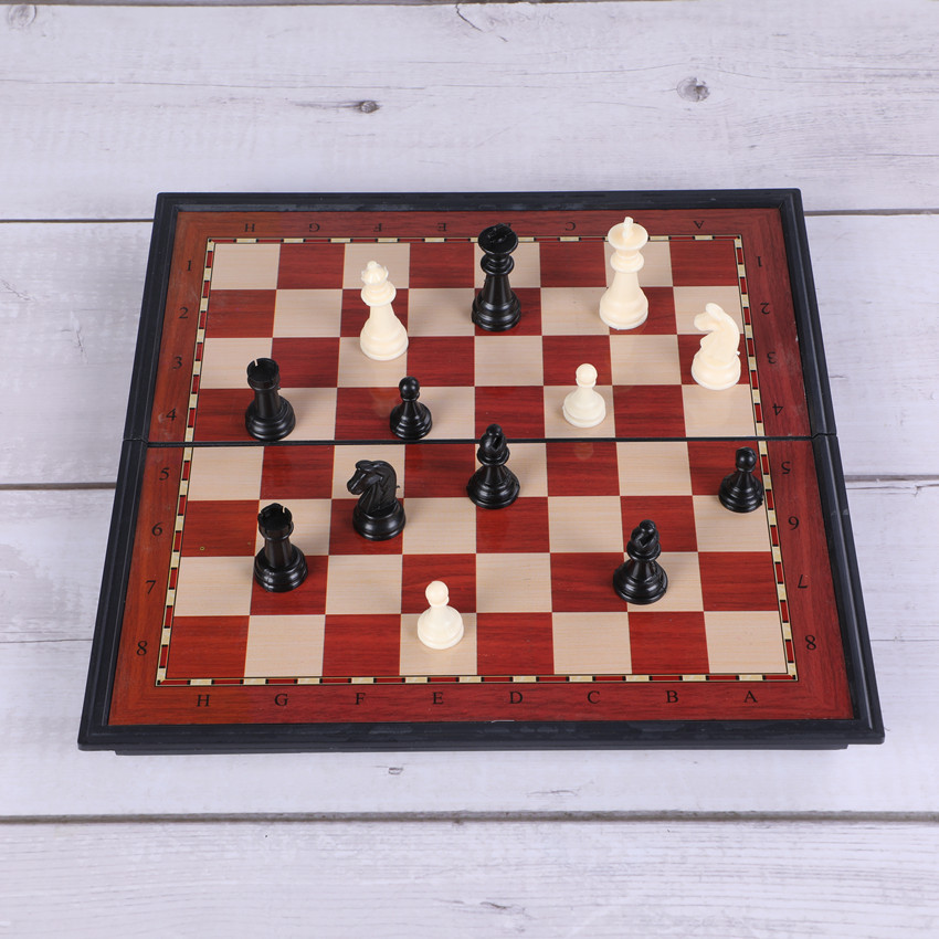 Picture of Plastic magnetic chess children's game special folding color box game chess puzzle quick sale supply