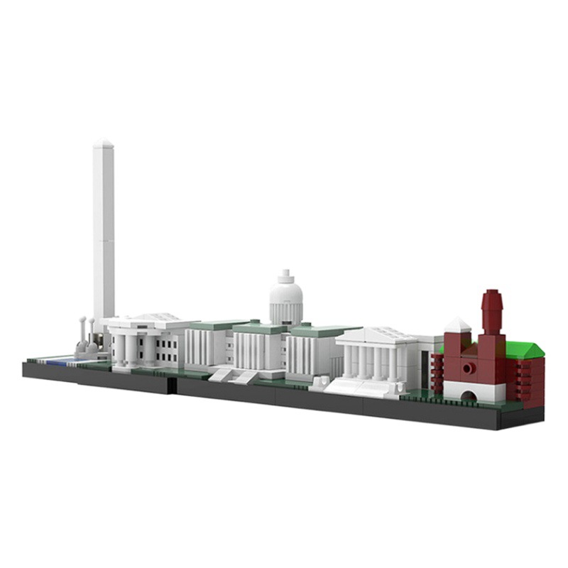 MOC Block Set Small Particle Compatible with Lego Washington City Skyline Building Block Building Street View