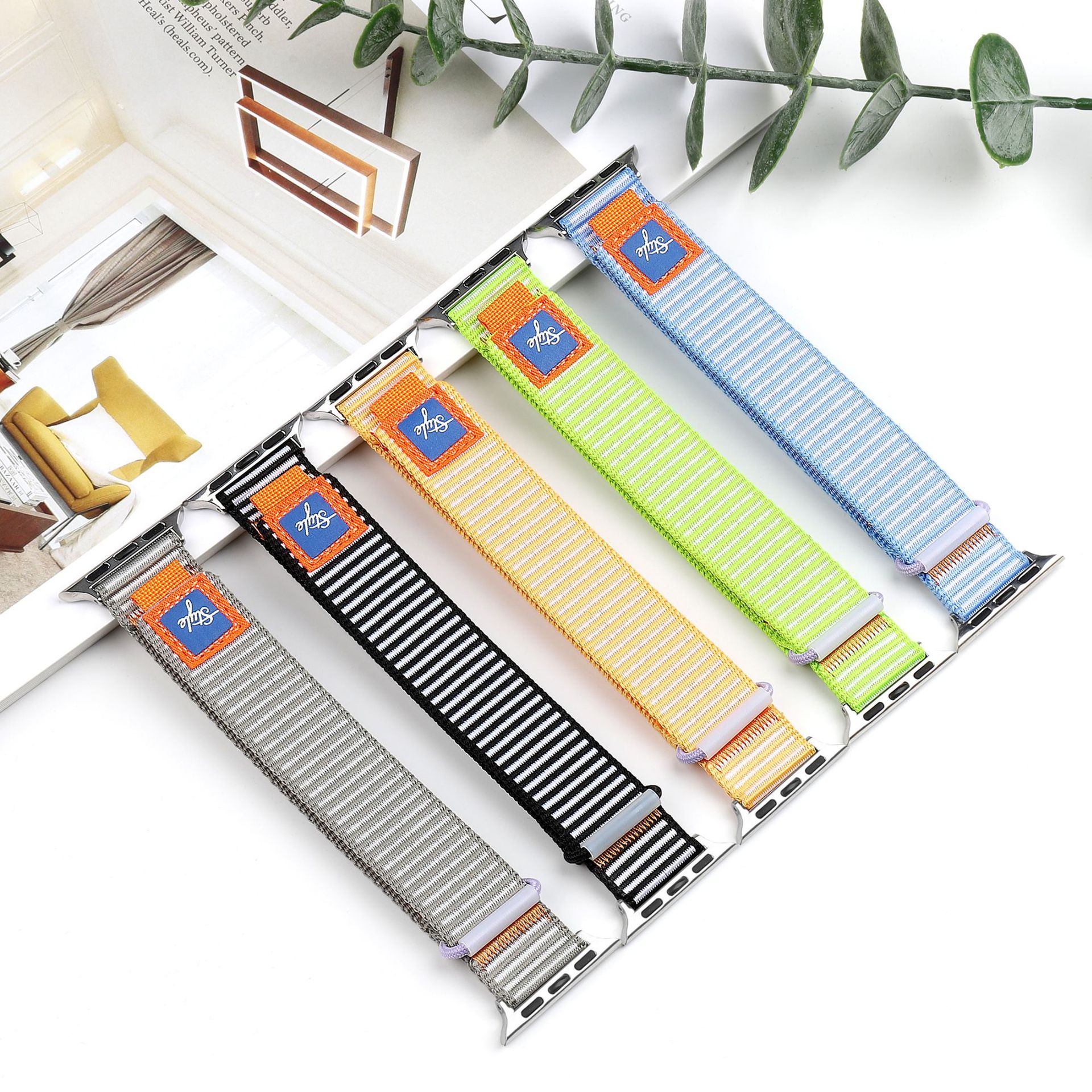 For Apple Watch Strap Fluorescent Nylon iwatch1-10 Generation S9 Luminous Color Strip Loop Velcro Strap