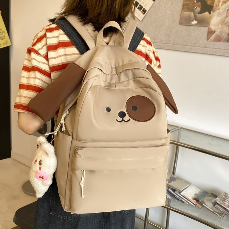 Japanese Harajuku Ins Antique Cartoon Schoolbag Women's Cute Dog Student Girl's Backpack Large Capacity Backpack