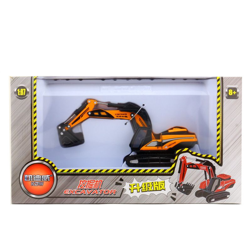 Kaidiwei alloy engineering vehicle metal Model 1:87 crawler excavator truck children's toy car gift box