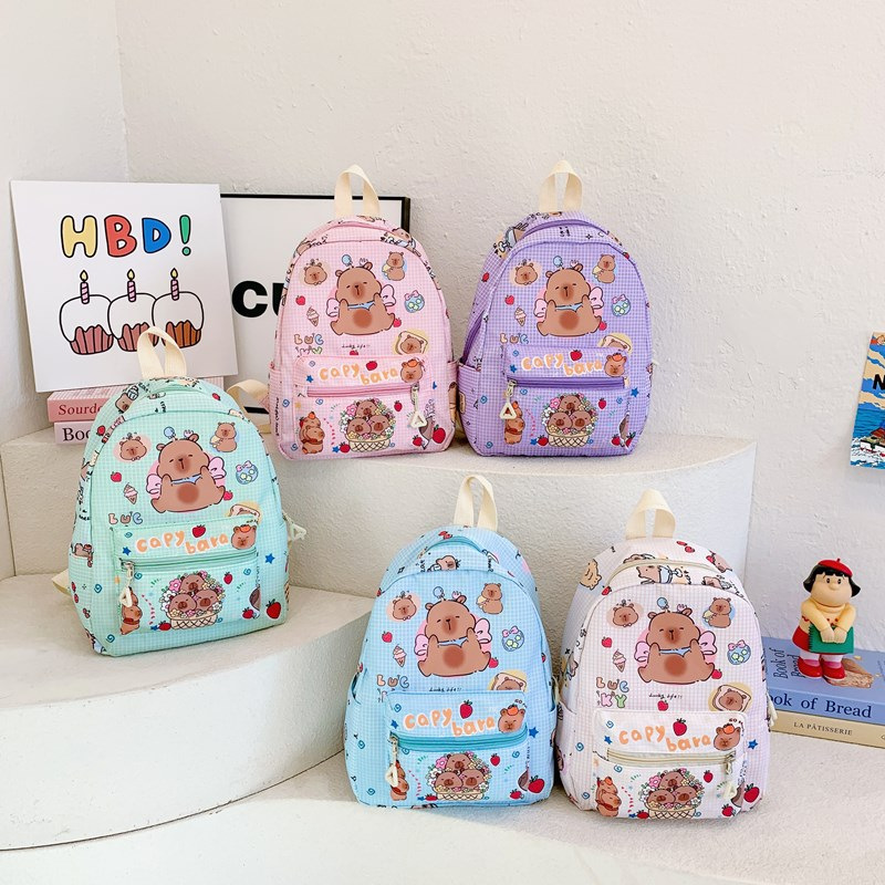 Picture of Cartoon Cute Large Capacity Kindergarten Backpack Children's Schoolbag Primary School Student Cartoon Bear Print Nylon Backpack