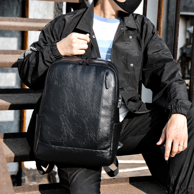 Cross-border new fashion simple backpack casual men's large capacity backpack outdoor travel laptop bag