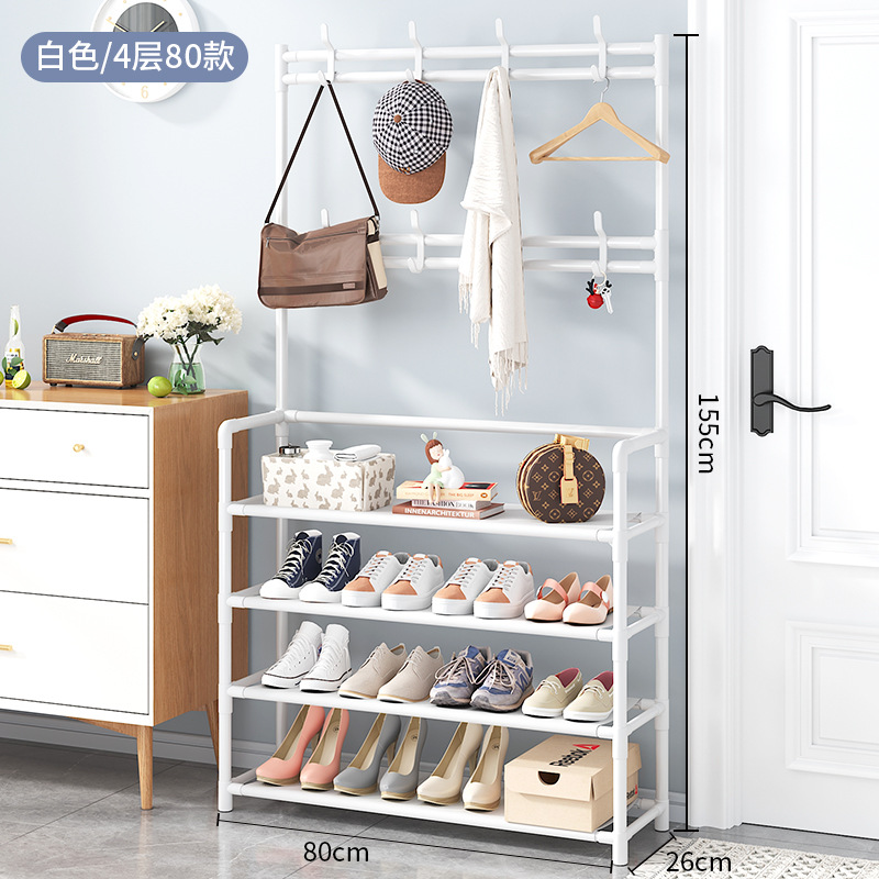 Picture of Coat Rack Bedroom Indoor Dormitory Clothes Rack Household Simple Storage Rack Simple Floor-Standing Multi-Functional Combination Shoe Rack